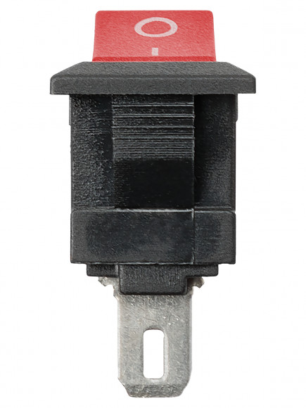 Выключатель клавишный KCD11-102 250В AC/DC, 1P, 3А, (3с), ON-ON, черный корпус, красная клавиша, Micro TDM Выключатель клавишный KCD11-102 250В AC/DC, 1P, 3А, (3с), ON-ON, черный корпус, красная клавиша, Micro TDM