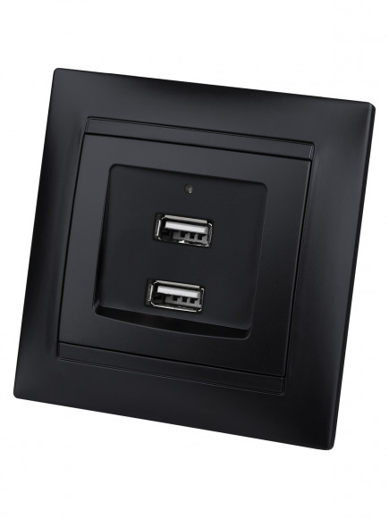 Розетка 2USB порт 2,1А 5В графит "Лама" TDM