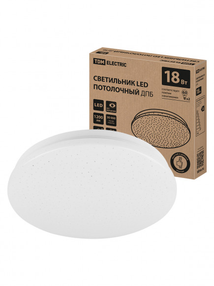 Светильник LED потолочный ДПБ 02, 18 Вт, 6000 К, Звездное небо, TDM