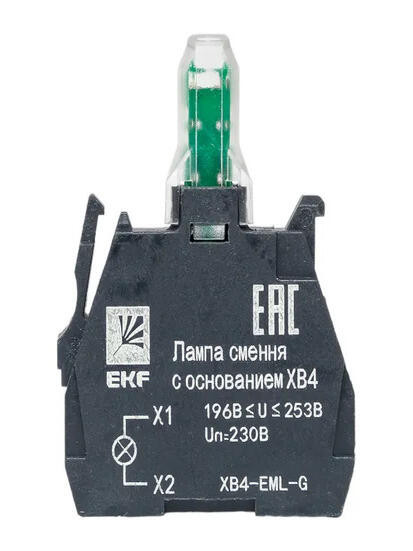 Лампа сменная c основанием XB4 зеленая 230В EKF PROxima Лампа сменная c основанием XB4 зеленая 230В EKF PROxima