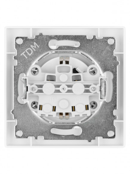 Розетка 2П+З 16А 250В IP44 с защ. шт. с крышкой белая "Сенеж" TDM