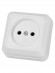 Розетка 2П открытой установки IP20 10А, белая "Ладога" TDM