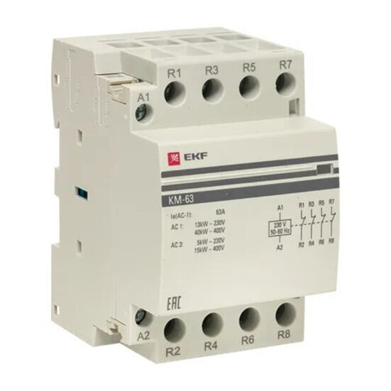 Контактор модульный КМ 63А 4NC (3 мод.) EKF PROxima Контактор модульный КМ 63А 4NC (3 мод.) EKF PROxima