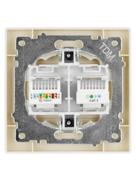 Розетка телефонная RJ11 + компьютерная RJ45 сл. кость "Сенеж" TDM