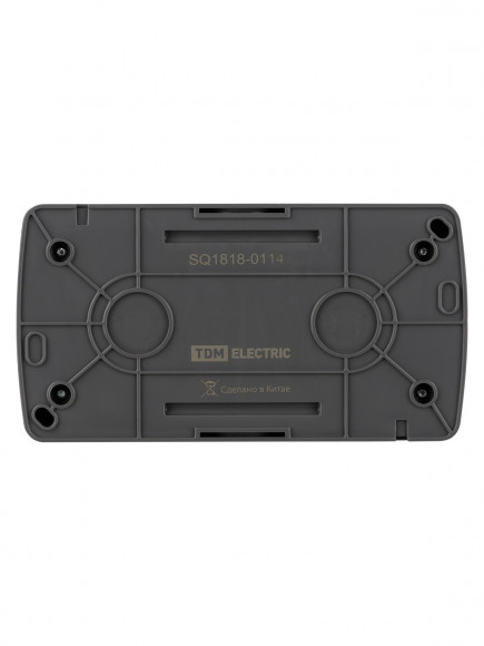 Розетка двойная 2П+3 открытой установки IP54 16А с крышкой серая "Селигер" TDM