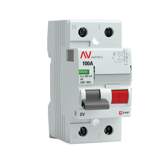 Устройство защитного отключения DV 2P 100А/300мА (A) EKF AVERES Устройство защитного отключения DV 2P 100А/300мА (A) EKF AVERES