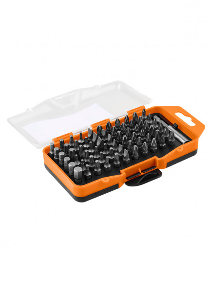 Набор бит №4, 66 бит: SL, PH, PZ, HEX, TORX, SQ, удлинитель, сталь CR-V, в пласт. держ.«Алмаз» TDM