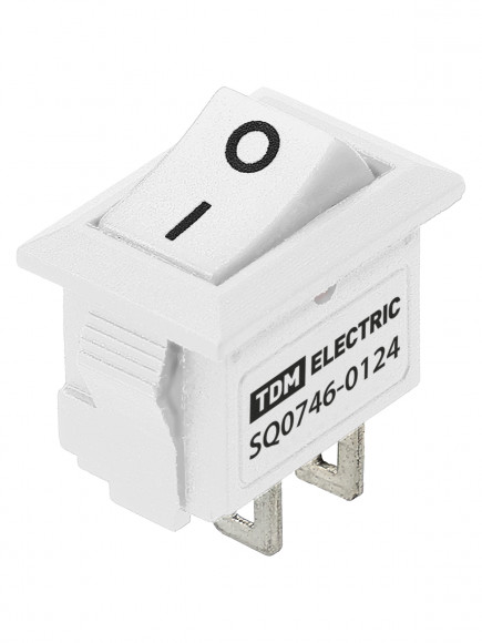 Выключатель клавишный KCD11-101 250В AC/DC, 1P, 3А, (2с), ON-OFF, белый, Micro TDM
