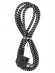 Шнур сетевой с вилкой в тканевой оплетке ПВС-ВП 3x0,75мм2 1,8м, 2400 Вт с/з черный TDM