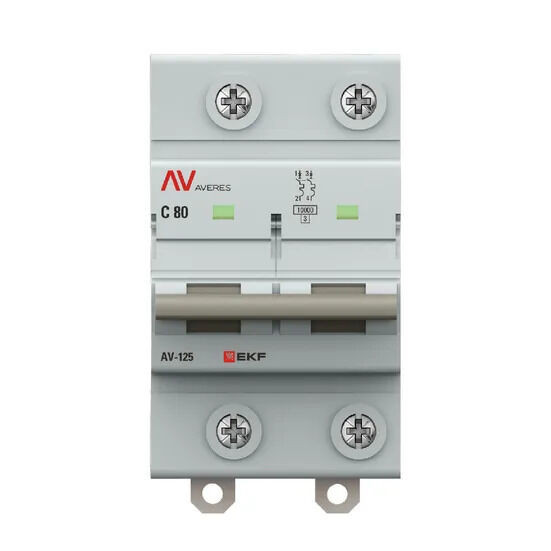 Выключатель автоматический AV-125 2P 80A (D) 10kA EKF AVERES
