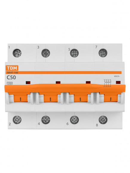 Авт. выкл. ВА47-100 4Р 50А 10кА х-ка С TDM