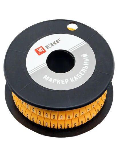 Маркер кабельный 2,5 мм2 "9" (1000 шт.) (ЕС-1) EKF PROxima