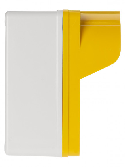 Корпус КП102 c козырьком для кнопок, 2 места, ABS желтый, IP66 TDM