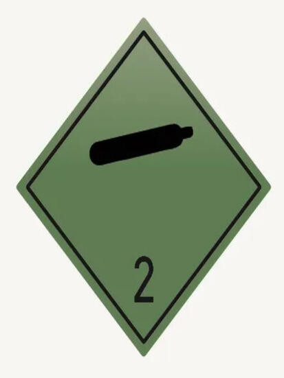 Знак наклейка для маркировки опасных грузов 2.1 "Невоспламеняющиеся, нетоксичные газы" (250x250) ГОСТ 19433-88 EKF PROxima