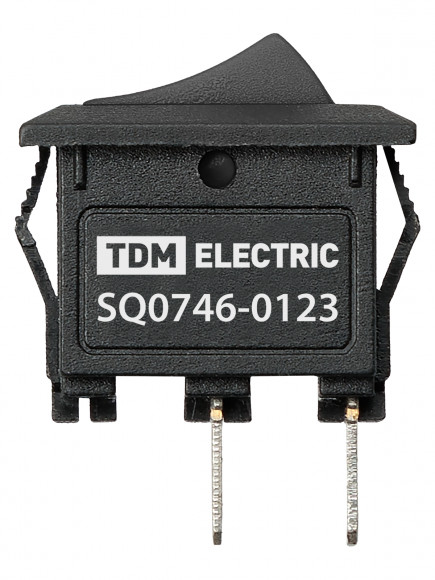 Выключатель клавишный KCD11-101 250В AC/DC, 1P, 3А, (2с), ON-OFF, черный, Micro TDM