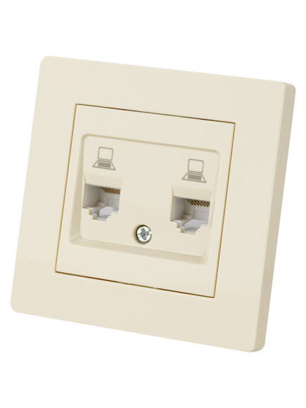 Розетка компьютерная двойная RJ45 сл. кость "Сенеж" TDM