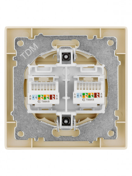 Розетка компьютерная двойная RJ45 сл. кость "Сенеж" TDM