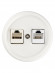 Розетка телефонная RJ11 + компьютерная RJ45 белая «Болонь» TDM Розетка телефонная RJ11 + компьютерная RJ45 белая «Болонь» TDM