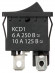 Выключатель клавишный KCD1-201 250В AC/DC, 2P, 6А, (4с), ON-OFF, черный, Mini TDM