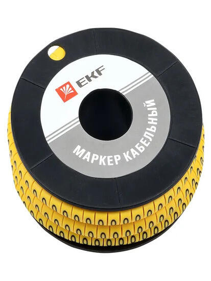 Маркер кабельный 2,5 мм2 "0" (1000 шт.) (ЕС-1) EKF PROxima