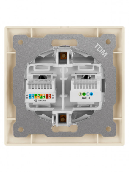 Розетка телефонная RJ11 + компьютерная RJ45 сл. кость "Лама" TDM