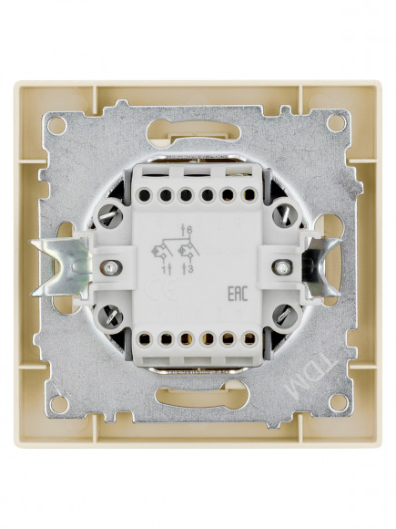 Выключатель 2 кл. с подсветкой 10А сл. кость "Сенеж" TDM