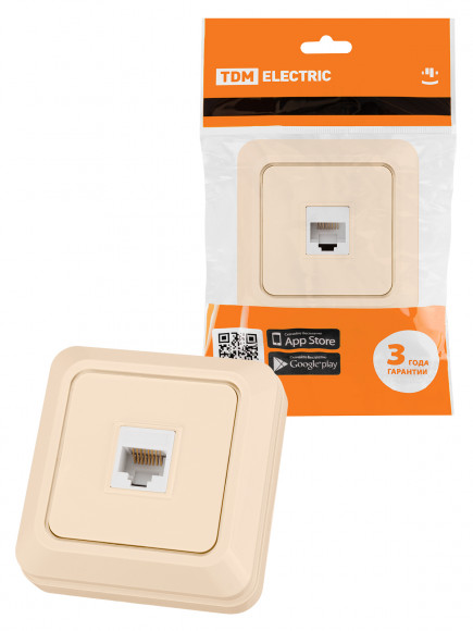 Розетка компьютерная (RJ-45) открытой установки IP20, сл. кость "Ладога" TDM Розетка компьютерная (RJ-45) открытой установки IP20, сл. кость "Ладога" TDM