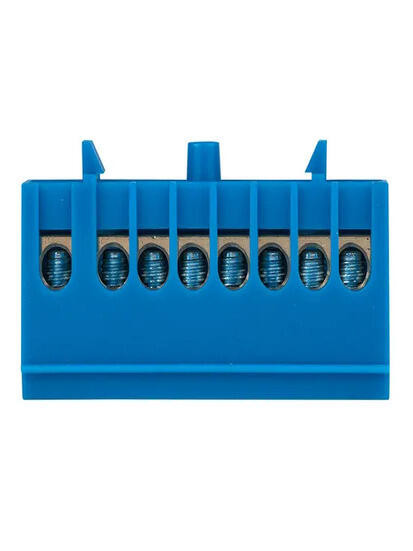Шина "0" N (6х9мм) 8 отверстий латунь синий изолированный корпус на DIN-рейку EKF PROxima