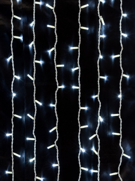 Гирлянда светодиодная "Занавес" 2х3м, 600LED, 6500К, бел. шнур, посл. подкл, IP65, 250 В, TDM