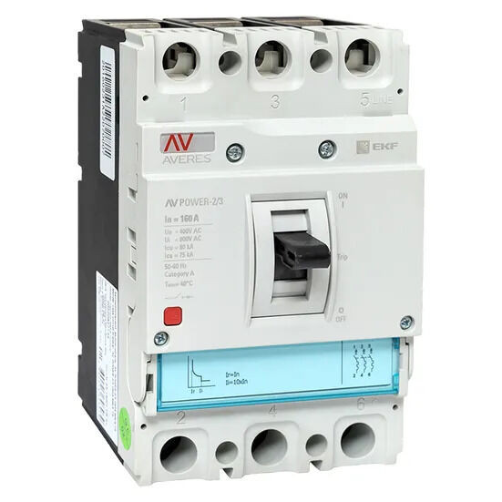 Автоматический выключатель AV POWER-2/3 160А 80kA TR EKF AVERES