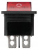 Выключатель клавишный KCD4-202N 250В AC/DC, 2P, 15А, (6с), ON-ON, черный корпус, красная клавиша с LED подсветкой TDM