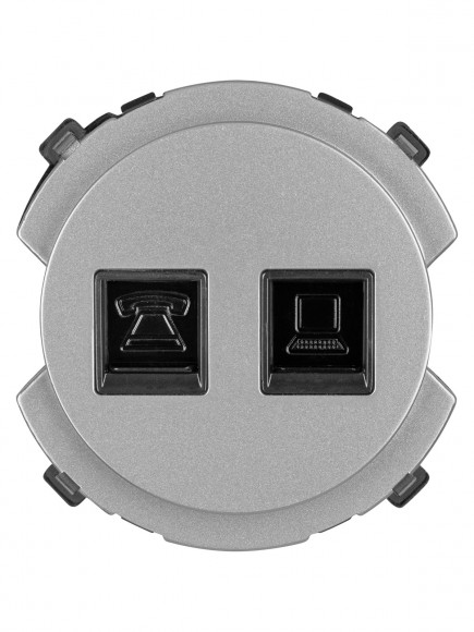 Розетка телефонная RJ11 + компьютерная RJ45 платина, "Байкал" TDM Розетка телефонная RJ11 + компьютерная RJ45 платина, "Байкал" TDM