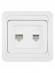 Розетка компьютерная RJ-45 + TФ (RJ-11) белая "Валдай" TDM