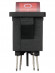 Выключатель клавишный KCD1-201N 250В AC/DC, 2P, 6А, (4с), ON-OFF, черный корпус, красная клавиша с LED подсветкой, Mini TDM