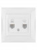 Розетка телефонная RJ11 + компьютерная RJ45 белая "Лама" TDM