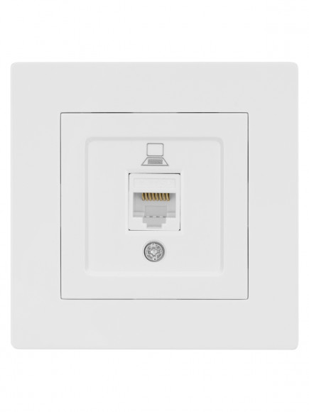Розетка компьютерная RJ45 белая "Сенеж" TDM