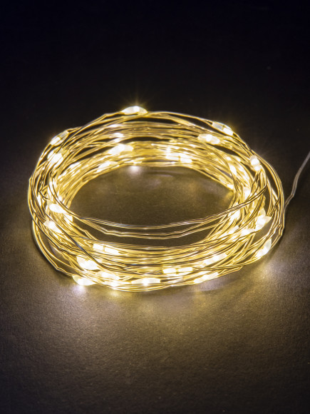 Гирлянда светодиодная "Роса20" 20LED, 2м, 3000К, 2хCR2032 , TDM