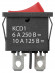 Выключатель клавишный KCD1-101B 250В AC/DC, 1P, 6А, (2с), ON-OFF, черный корпус, красная клавиша, Mini, TDM