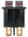 Выключатель двухклавишный KCD3-221N/D 250В AC/DC 1P 15А (6с) ON-OFF черный с красной точечной LED подсветкой TDM