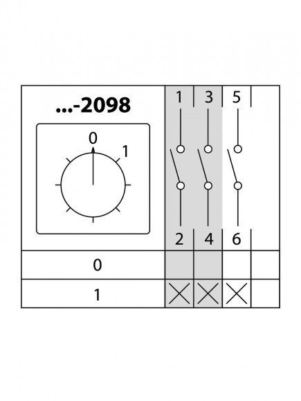 Кулачковый переключатель на DIN-рейку КПУ11Д-25/2098 (0-1 3р) TDM