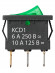 Выключатель клавишный KCD1-101N 250В AC/DC 1P 6А (3с) ON-OFF черный корпус, зеленая клавиша с LED подсветкой, Mini TDM