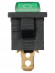 Выключатель клавишный KCD1-101N 250В AC/DC 1P 6А (3с) ON-OFF черный корпус, зеленая клавиша с LED подсветкой, Mini TDM