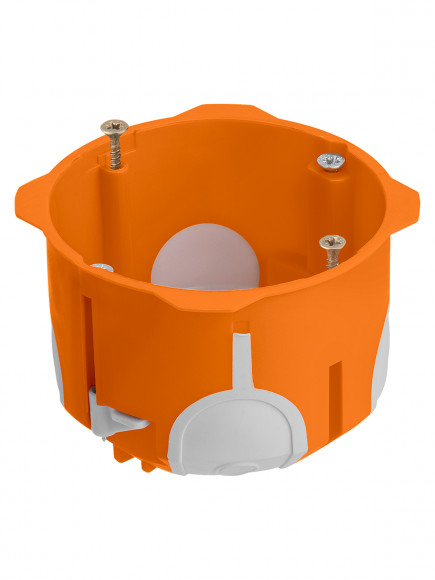 Установочная коробка СП D68х50 мм, 2-х компон., саморезы, пл. лапки, оранж., IP30, (10 шт) TDM