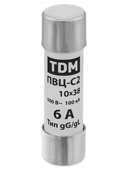 Плавкая вставка ПВЦ-С2 10х38 6А TDM