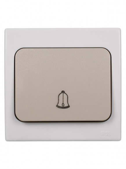 Кнопка звонковая скрытой установки IP54 6A серая "Вуокса" TDM