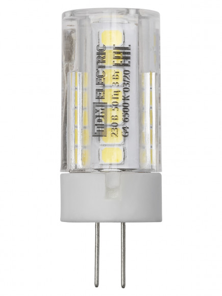 Лампа светодиодная G4-3 Вт-230 В-6500 К, SMD, 16x43 мм TDM