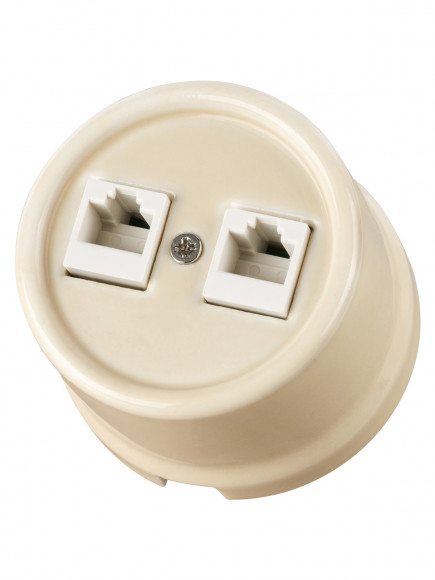 Розетка двойная компьютерная RJ45 сл. кость «Болонь» TDM Розетка двойная компьютерная RJ45 сл. кость «Болонь» TDM