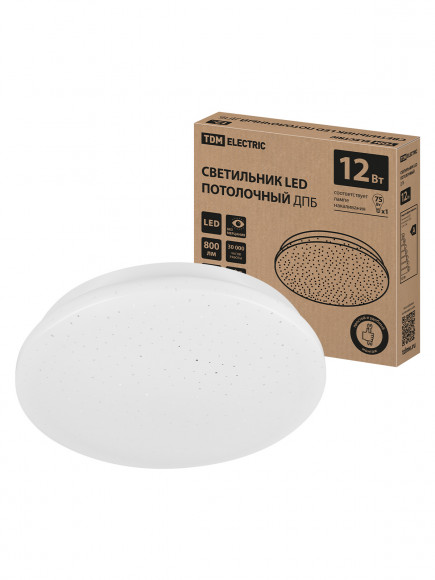 Светильник LED потолочный ДПБ 02, 12 Вт, 4000 К, Звездное небо, TDM
