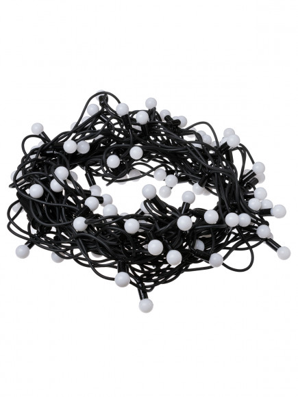 Гирлянда светодиодная "Шарики" 100LED, 10м, многоцвет., каучук чер., посл.подключ., 250 В, IP65, TDM