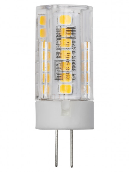 Лампа светодиодная G4-3 Вт-230 В-3000 К, SMD, 16x43 мм TDM